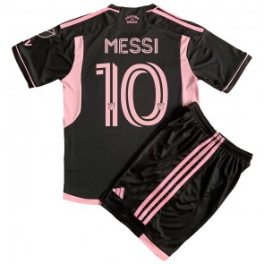 Inter Miami Lionel Messi #10 Dětské Venkovní dres komplet 2023-24 Krátký Rukáv (+ trenýrky)